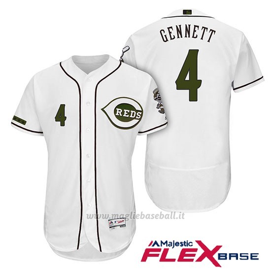 Maglia Baseball Uomo Cincinnati Reds 4 Scooter Gennett 2018 Alterner Autentico Flex Base